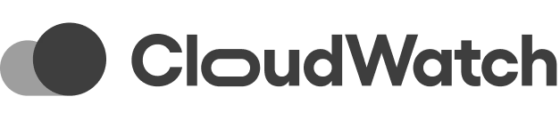CloudWatch logo showing a stylized cloud icon followed by the word 'CloudWatch' in bold black font.